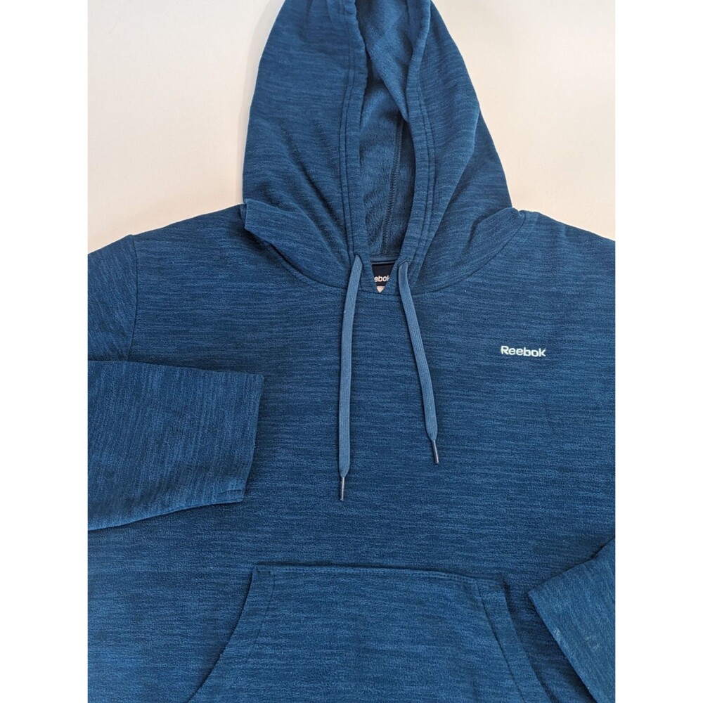 Reebok Women's Long Sleeve Pullover Hooded Sweatshirt, Blue, Large